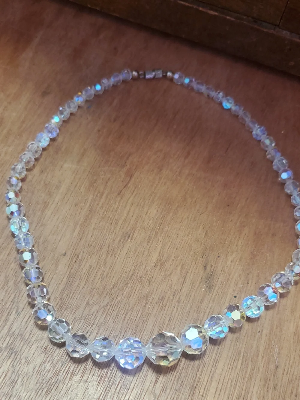 Crystal Aurora Bead Necklace - Clear D